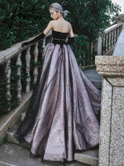 Aiertu Luxury Black Celebrity Dresses Pearl Chain Gloves Women Sexy Princess A-line Strapless Prom Evening Party Gowns Vestido Aiertu