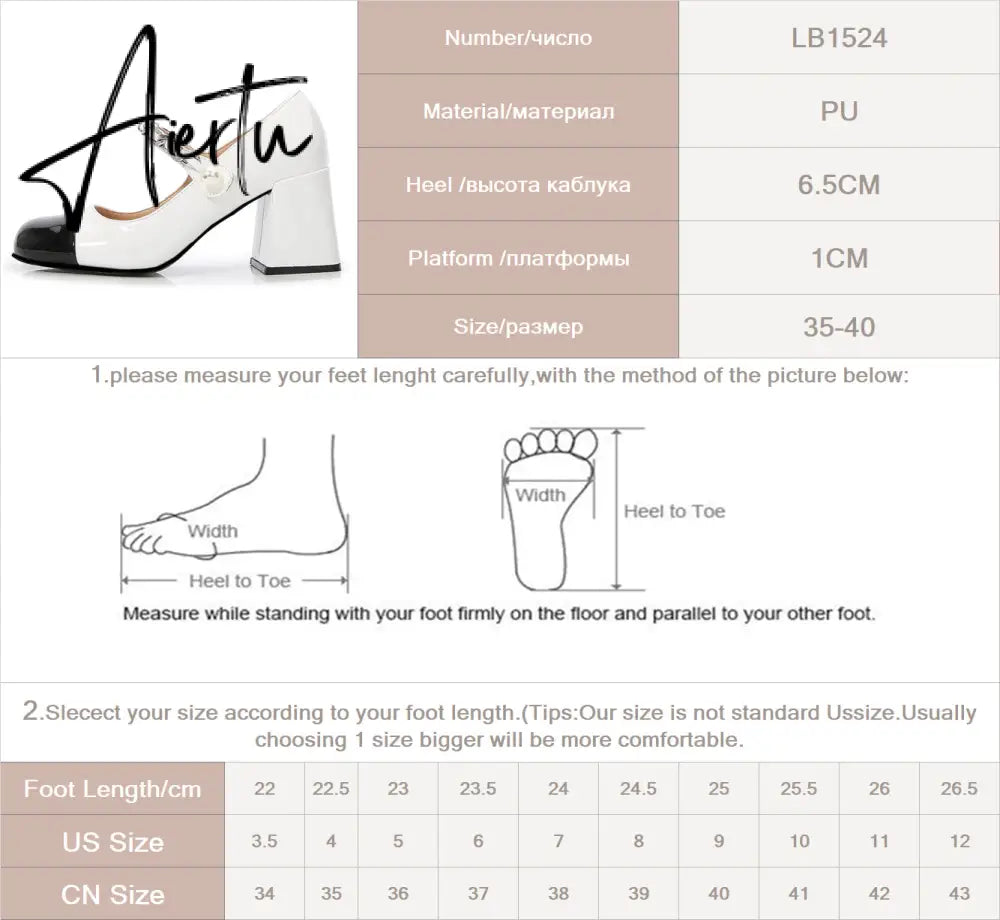 Aiertu Luxury Designer Women Thick High Heels Shose Chain Square Toe Pumps Spring Square Toe Shoes Wedding Shoes Mary Jane Sandals Aiertu
