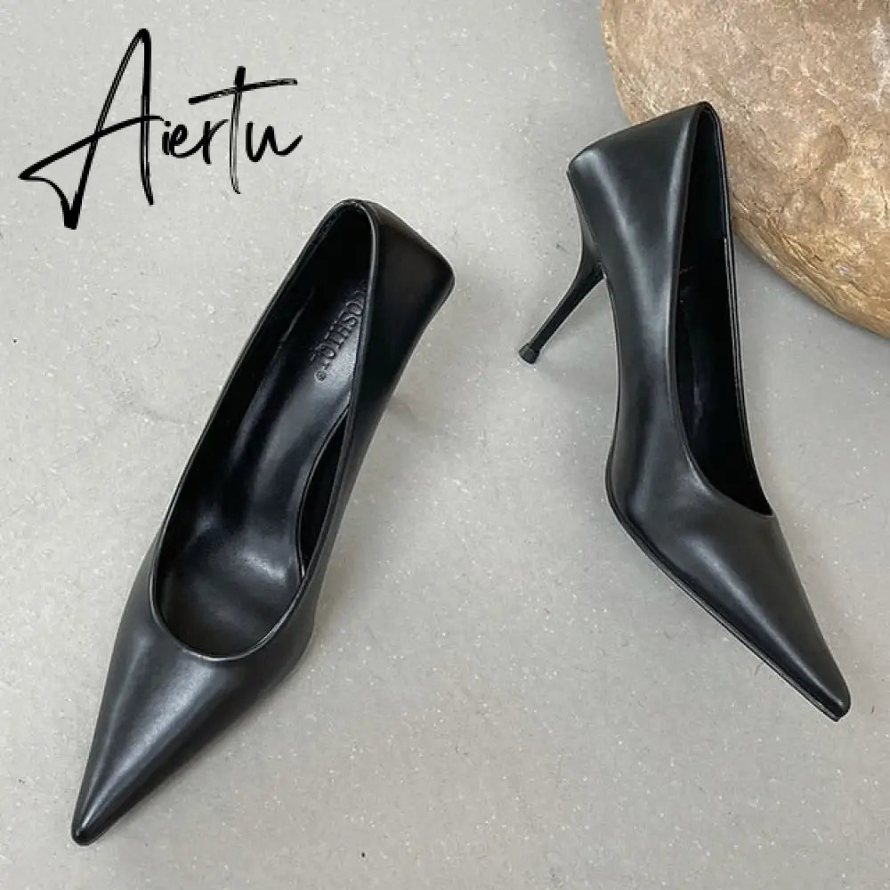Aiertu Luxury Women 8cm High Heels Pumps Scarpins Office Ladies Designer White Green Black Heels Prom Stiletto Dress Party Shoes Aiertu