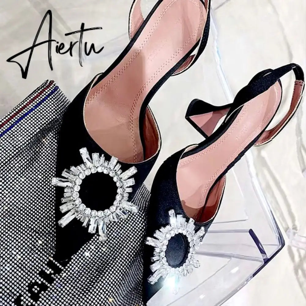 Aiertu Luxury Women Pumps Transparent High Heels Sexy Pointed Toe Slip-on Wedding Party Brand Fashion Shoes For Lady Size 34-43 Aiertu