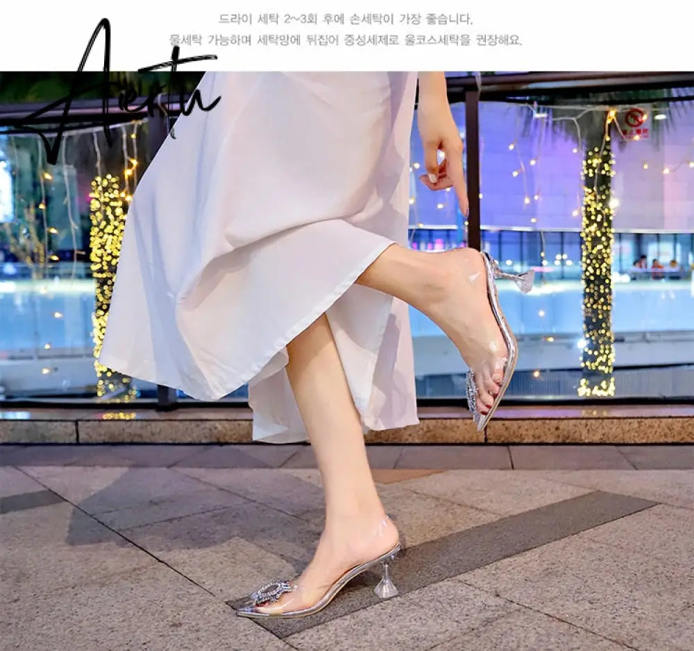 Aiertu Luxury Women Pumps Transparent High Heels Sexy Pointed Toe Slip-on Wedding Party Brand Fashion Shoes For Lady Size 34-43 Aiertu