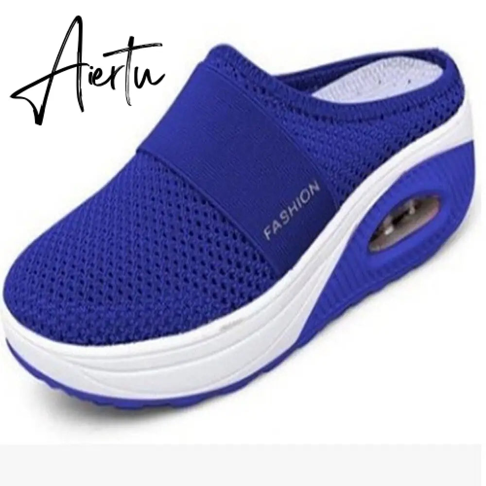 Aiertu Mesh Sandals Women Shoes Women Head Semi-Slipper Outdoor Breathable Light Walking Platform Shoes Slides Zapatos De Mujer Aiertu