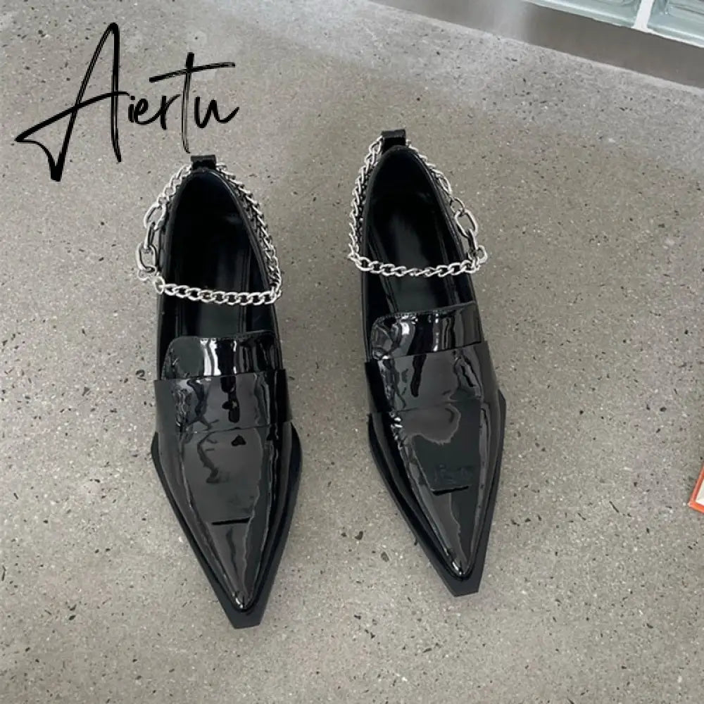Aiertu New Brand Women Pumps Fashion Low Round Heel Ladies Slingback Pointed Toe Slip On Oxford Shoes Casual Office Shoe Aiertu