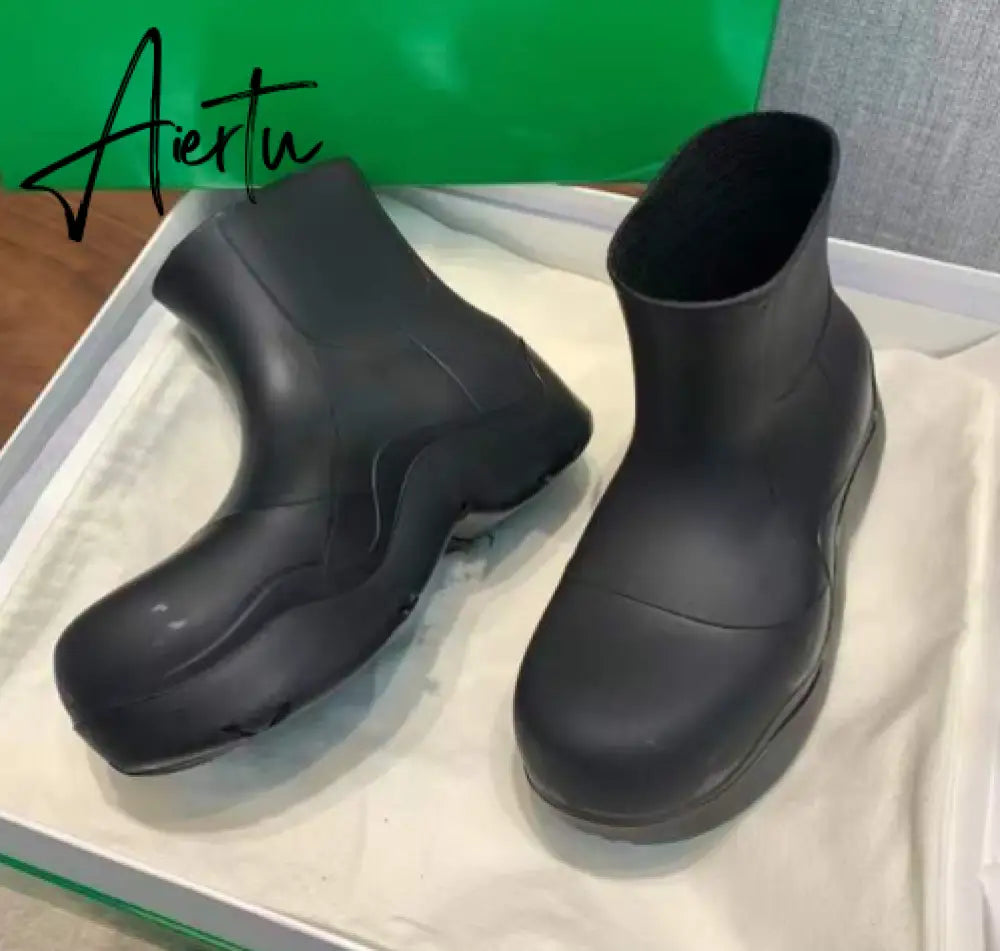 Aiertu New Brand Women Rain Boots New Rubber Ladies Walking Waterproof Ankle Rainboots Casual Thick Bottom Short Boot S Aiertu