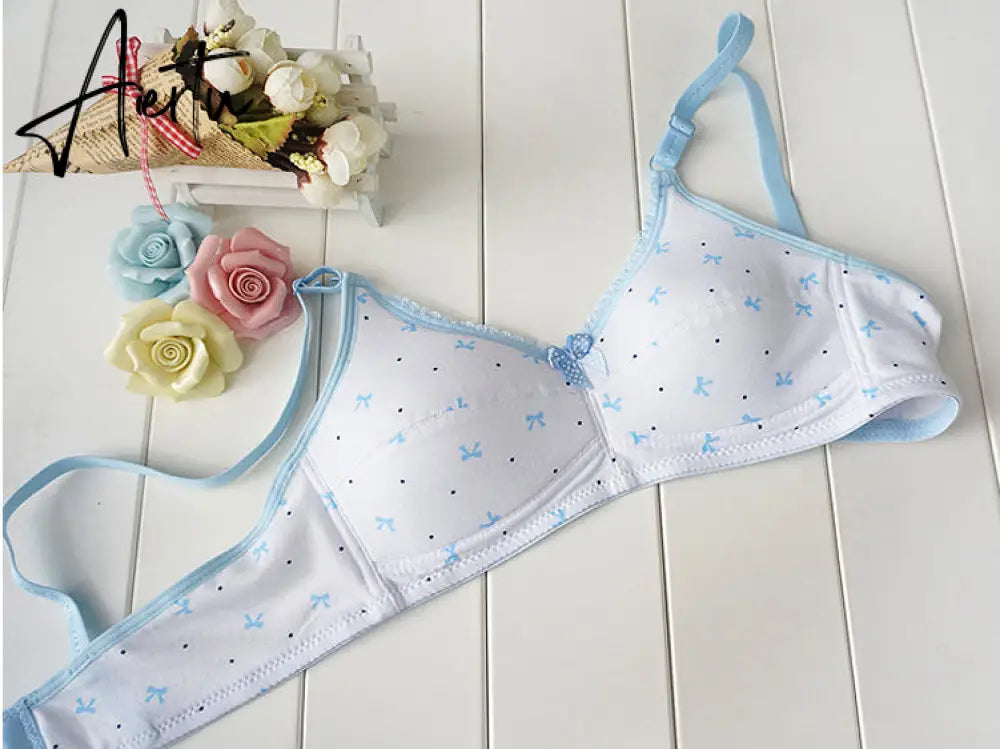 Aiertu  New Cotton Girl Underwear Top Push Up Bra Small Chest Decompression Comfortable Convenient Without Steel Ring Bra Teenage Girls Aiertu