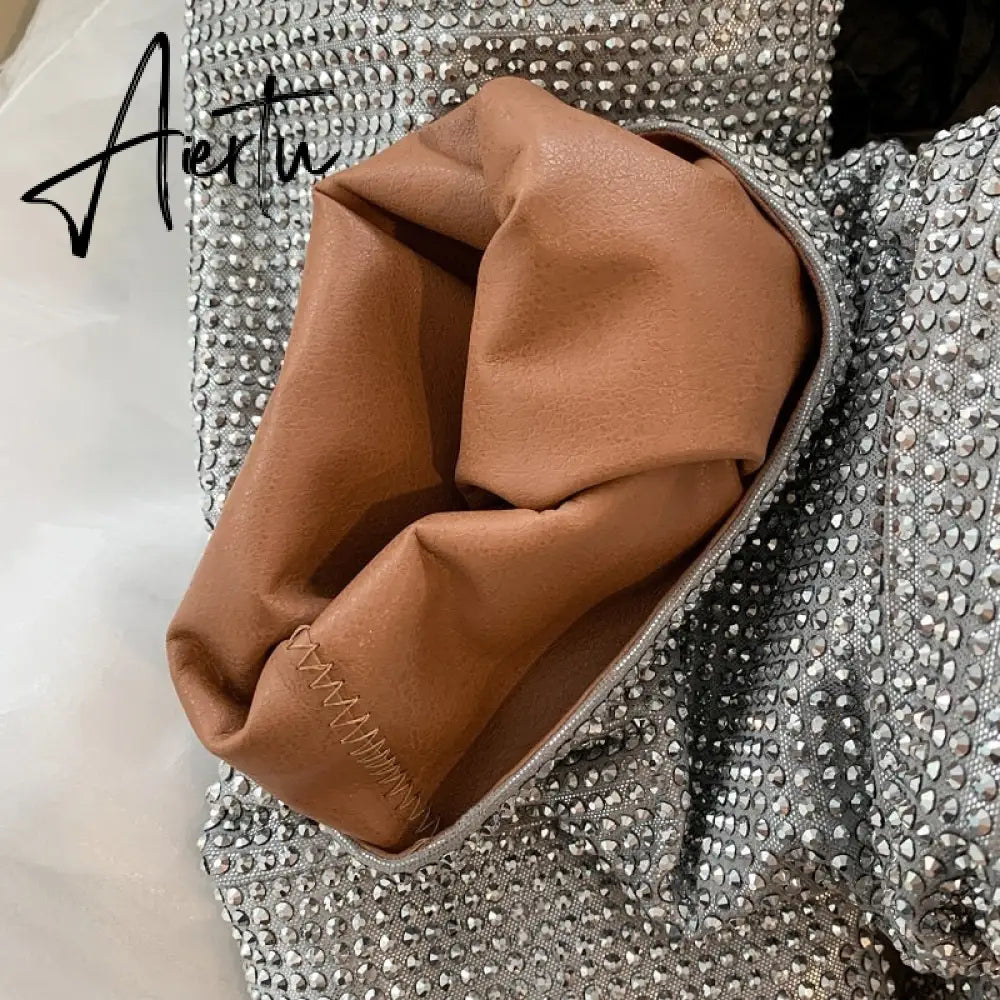 Aiertu New Crystal Shoes Woman Pointed Toe Over Knee High Boots Sexy Rhinestone Chunky Spike Heel Boots Ladies Shoes Botas Mujer Aiertu