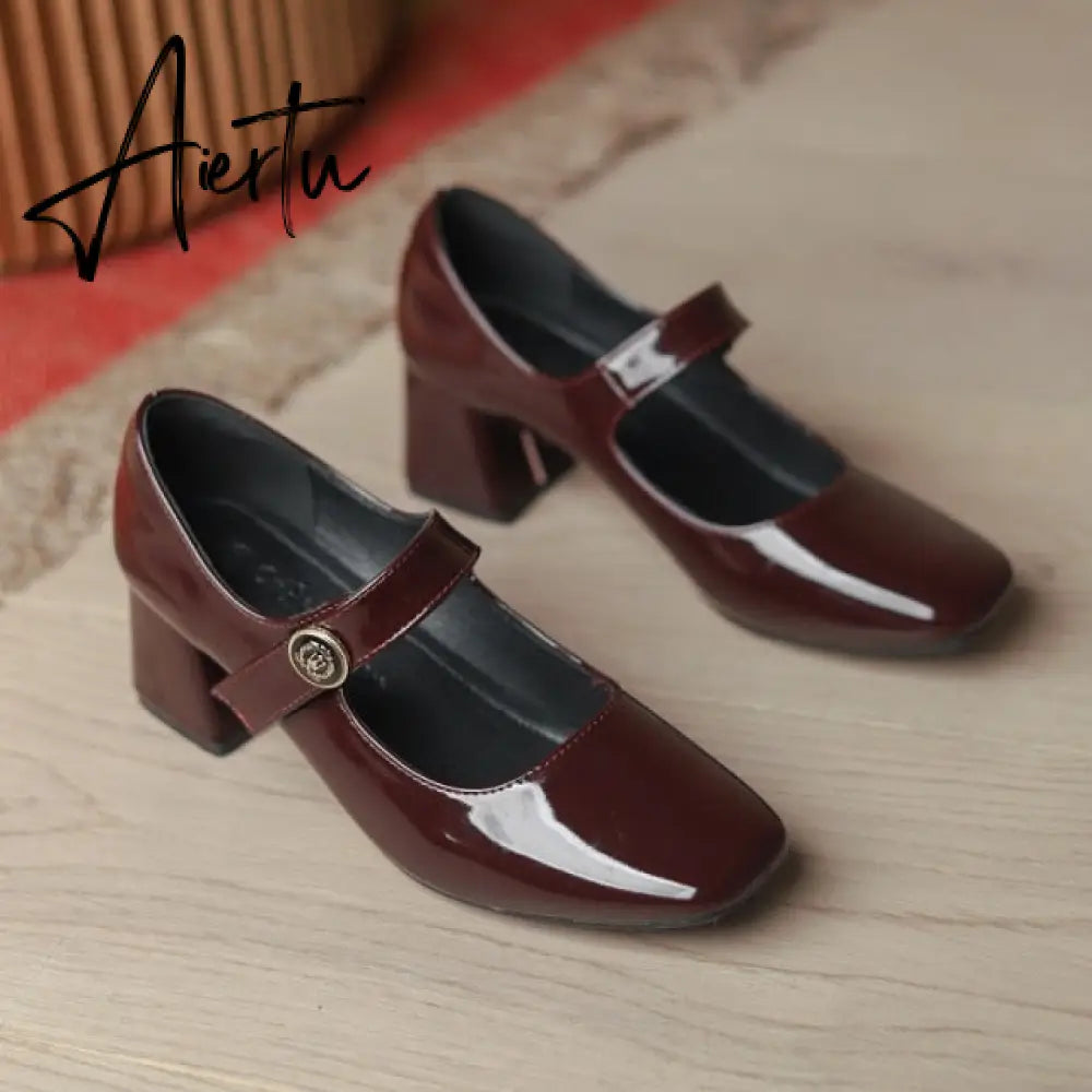 Aiertu New Mary Jane Women's Pumps Shoes Loafers Leather Vintage Japanese Style Girls Student College Costume Casual Shoes Autumn Aiertu