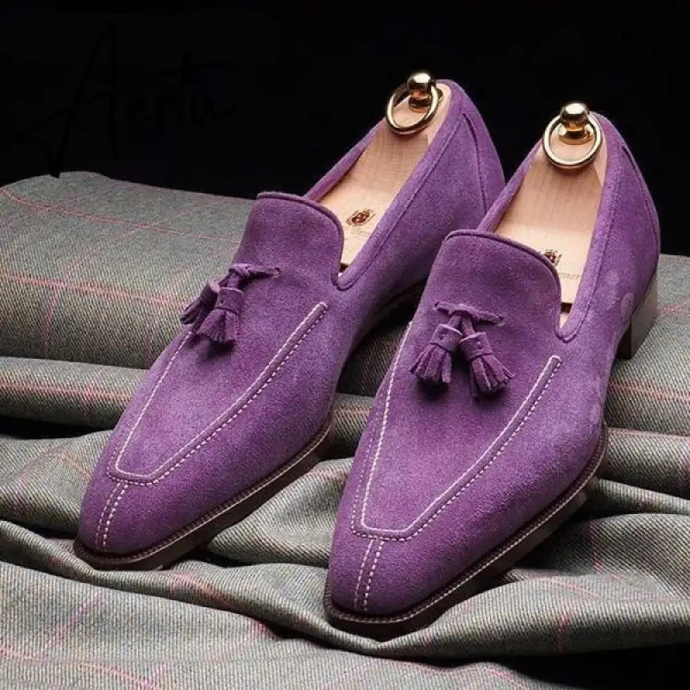 Aiertu New Men Shoes Low Heel Fringe Shoes Dress Shoes Brogue Shoes Spring Ankle Boots Vintage Classic Male Casual Yk294 Aiertu