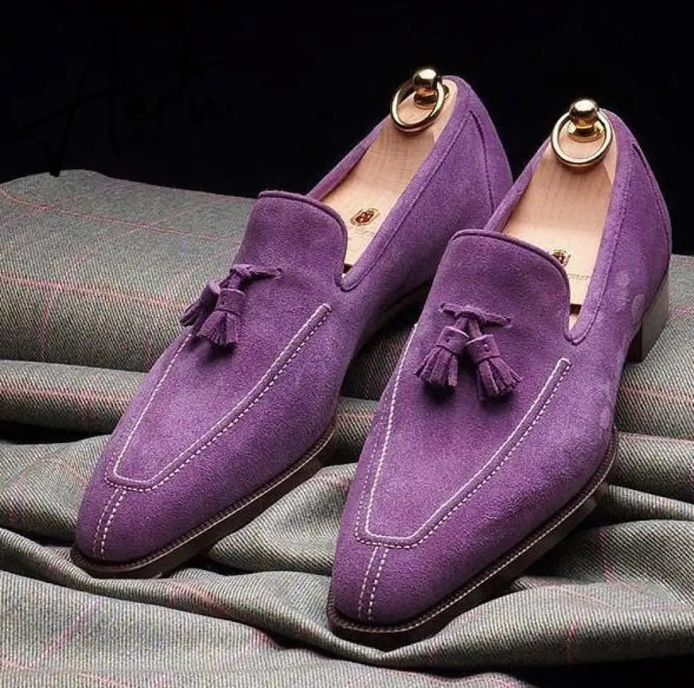 Aiertu New Men Shoes Low Heel Fringe Shoes Dress Shoes Brogue Shoes Spring Ankle Boots Vintage Classic Male Casual Yk294 Aiertu