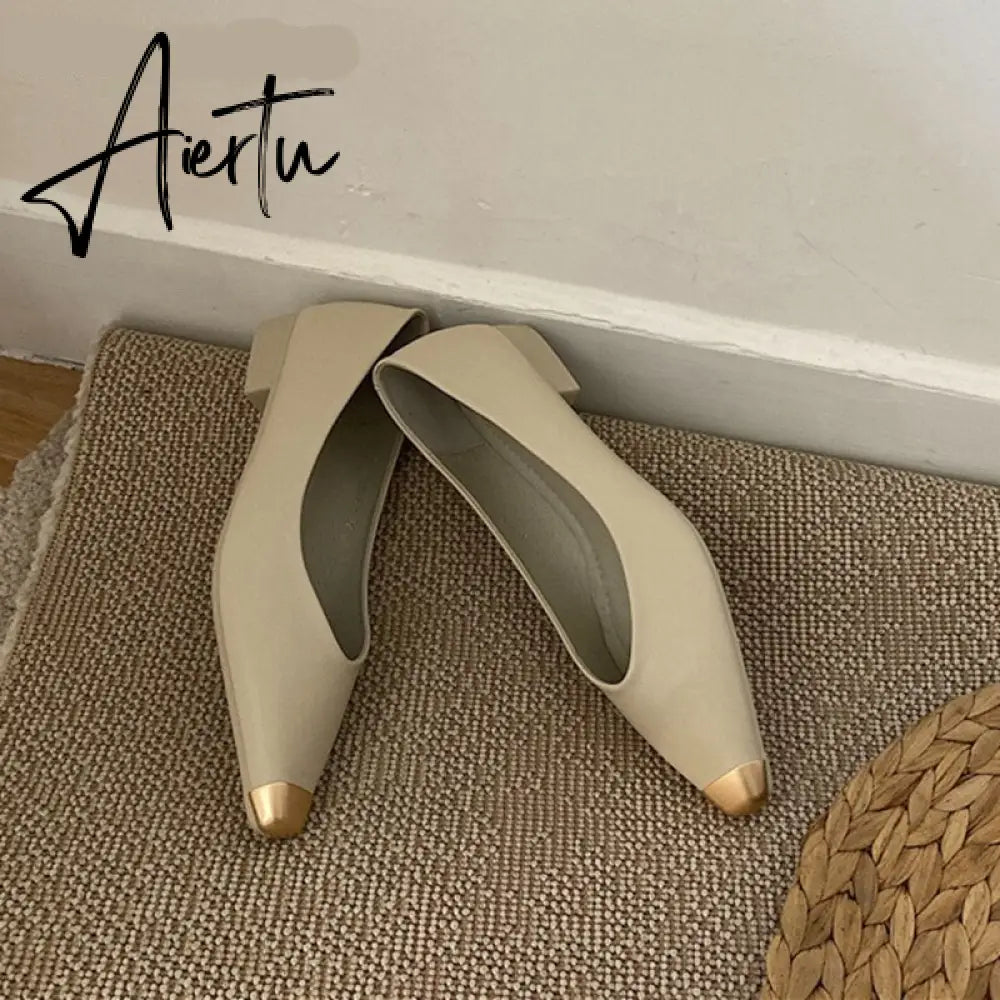 Aiertu New Spring Flats Ballerina Shoes Fashion Brand Pointed Toe Shallow Slip On Flat Ballet Shoes Female Loafer Zapato Aiertu