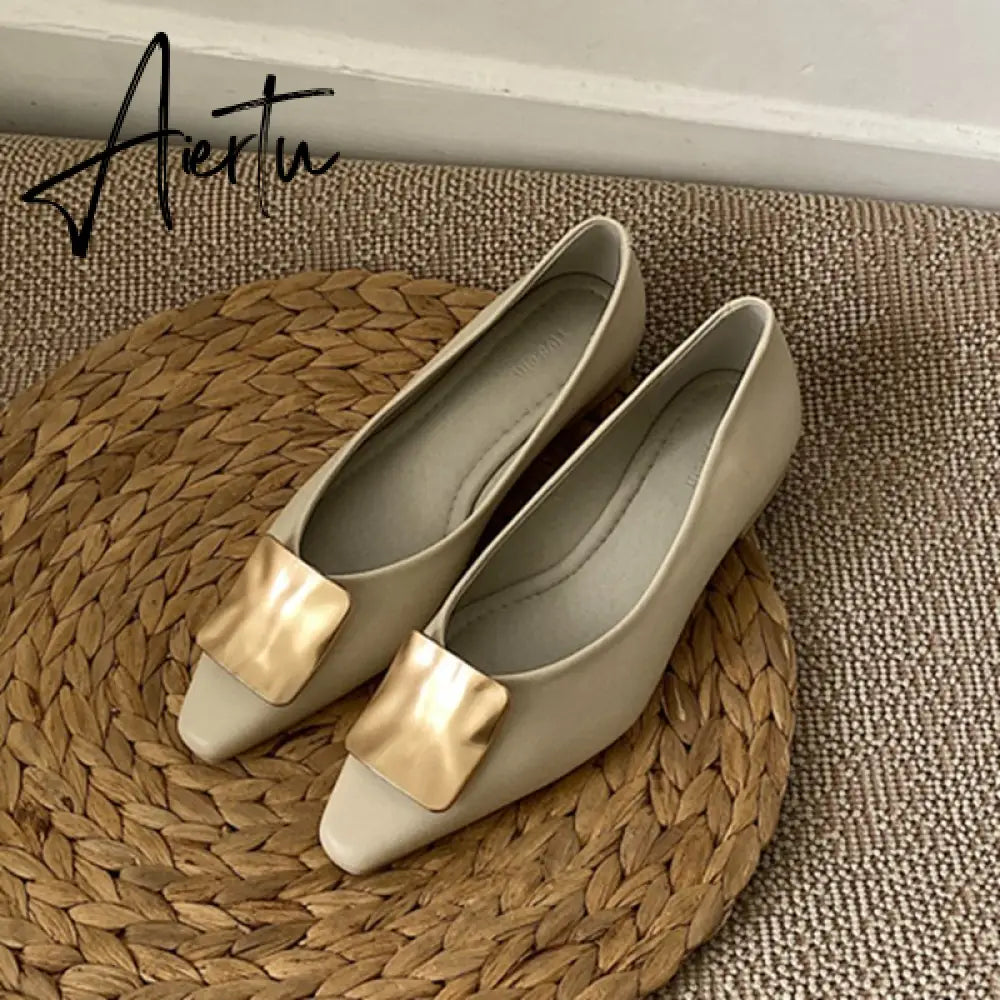 Aiertu New Spring Flats Ballerina Shoes Fashion Brand Pointed Toe Shallow Slip On Flat Ballet Shoes Female Loafer Zapato Aiertu