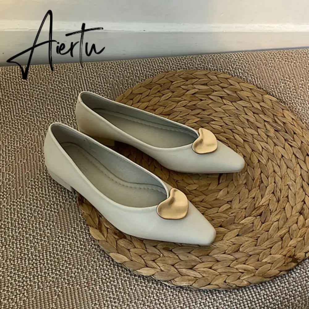 Aiertu New Spring Flats Ballerina Shoes Fashion Brand Pointed Toe Shallow Slip On Flat Ballet Shoes Female Loafer Zapato Aiertu