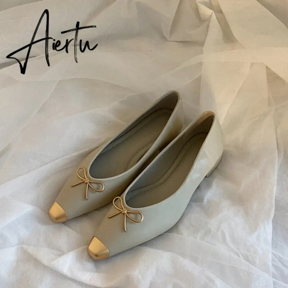 Aiertu New Spring Flats Ballerina Shoes Fashion Brand Pointed Toe Shallow Slip On Flat Ballet Shoes Female Loafer Zapato Aiertu
