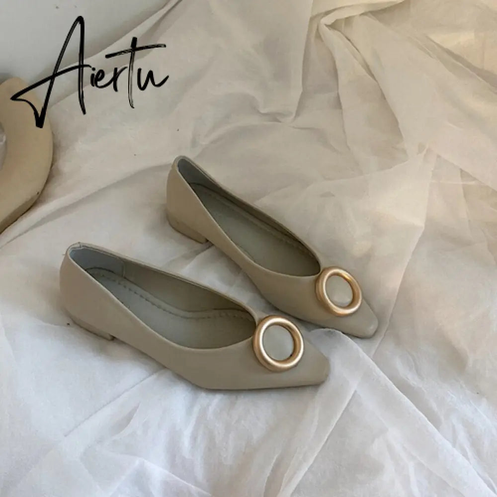 Aiertu New Spring Flats Ballerina Shoes Fashion Brand Pointed Toe Shallow Slip On Flat Ballet Shoes Female Loafer Zapato Aiertu