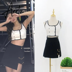 Aiertu new summer loose sexy two piece skirt and top set women fashion crop top and skirt set female clothes Aiertu