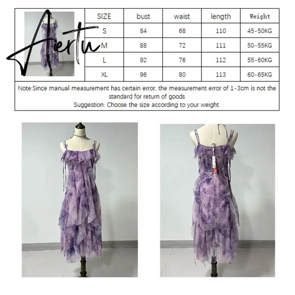 Aiertu NEW Women Gothic Ruffle autumn Sleeveless Midi Dress Mesh Party Dress Female Solid prom Dress vestidos para Aiertu