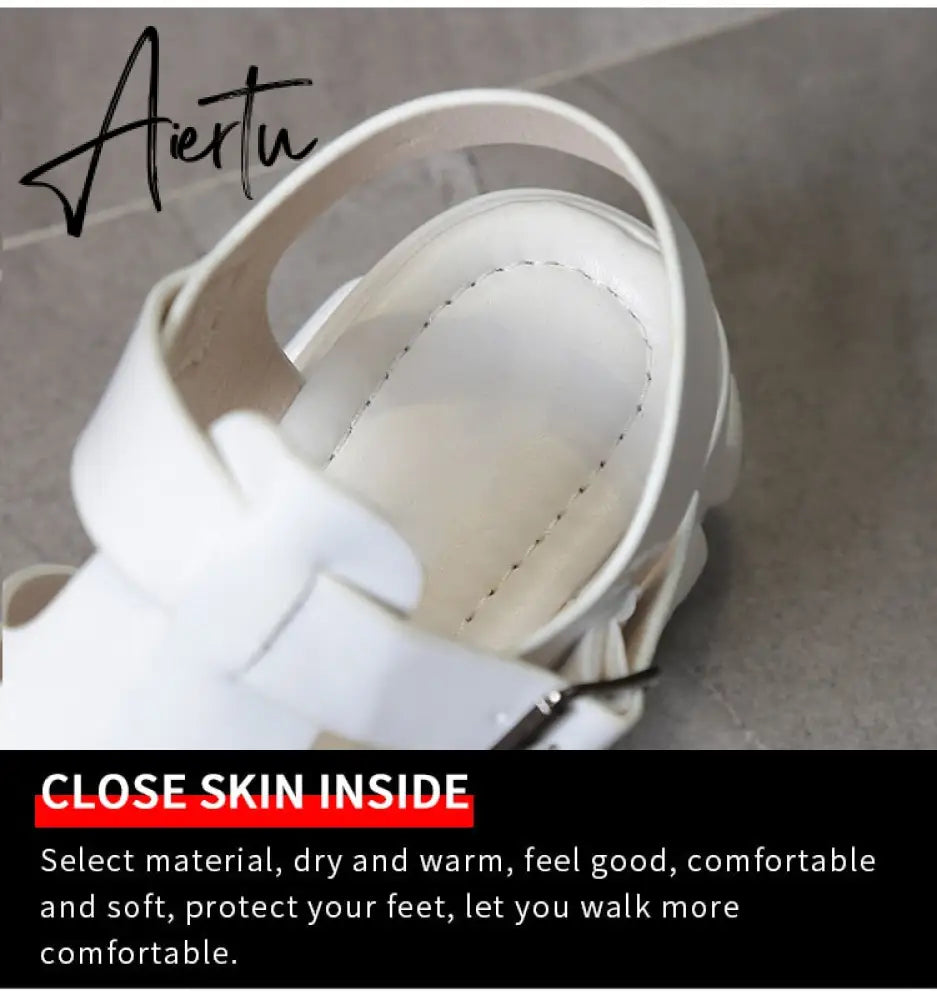 Aiertu New Women's Sandals Summer Breathable and Comfortable Designer Toe Sandals Thick Bottom Waterproof Platform Roman Sandals Aiertu
