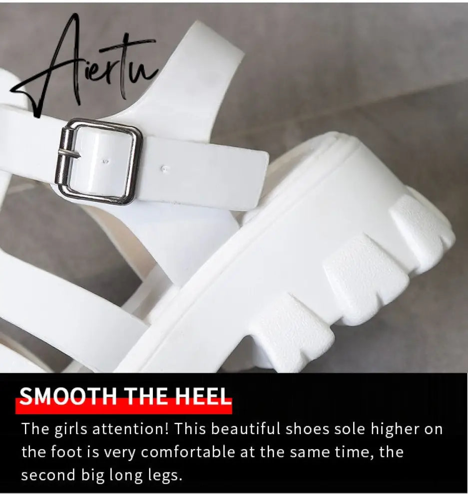 Aiertu New Women's Sandals Summer Breathable and Comfortable Designer Toe Sandals Thick Bottom Waterproof Platform Roman Sandals Aiertu