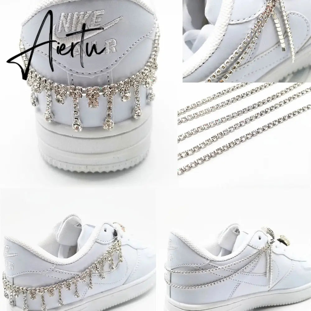 Aiertu Novelly Crystal Rhinestone Fringe Tassel Shoe Jewelry Chain Accessories Anklet Chains for Women Men Sneaker Decorations Aiertu