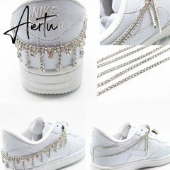 Aiertu Novelly Crystal Rhinestone Fringe Tassel Shoe Jewelry Chain Accessories Anklet Chains for Women Men Sneaker Decorations Aiertu