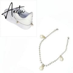 Aiertu Novelly Crystal Rhinestone Fringe Tassel Shoe Jewelry Chain Accessories Anklet Chains for Women Men Sneaker Decorations Aiertu