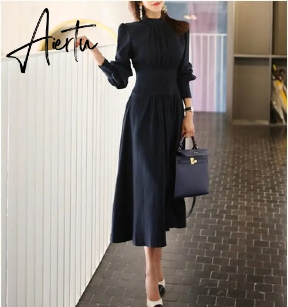 Aiertu Office Ladies Yellow Lace Dress short Sleeve Women Dress Elegant Slim Waist A-line Ruched Female Party Vestidos femme Aiertu
