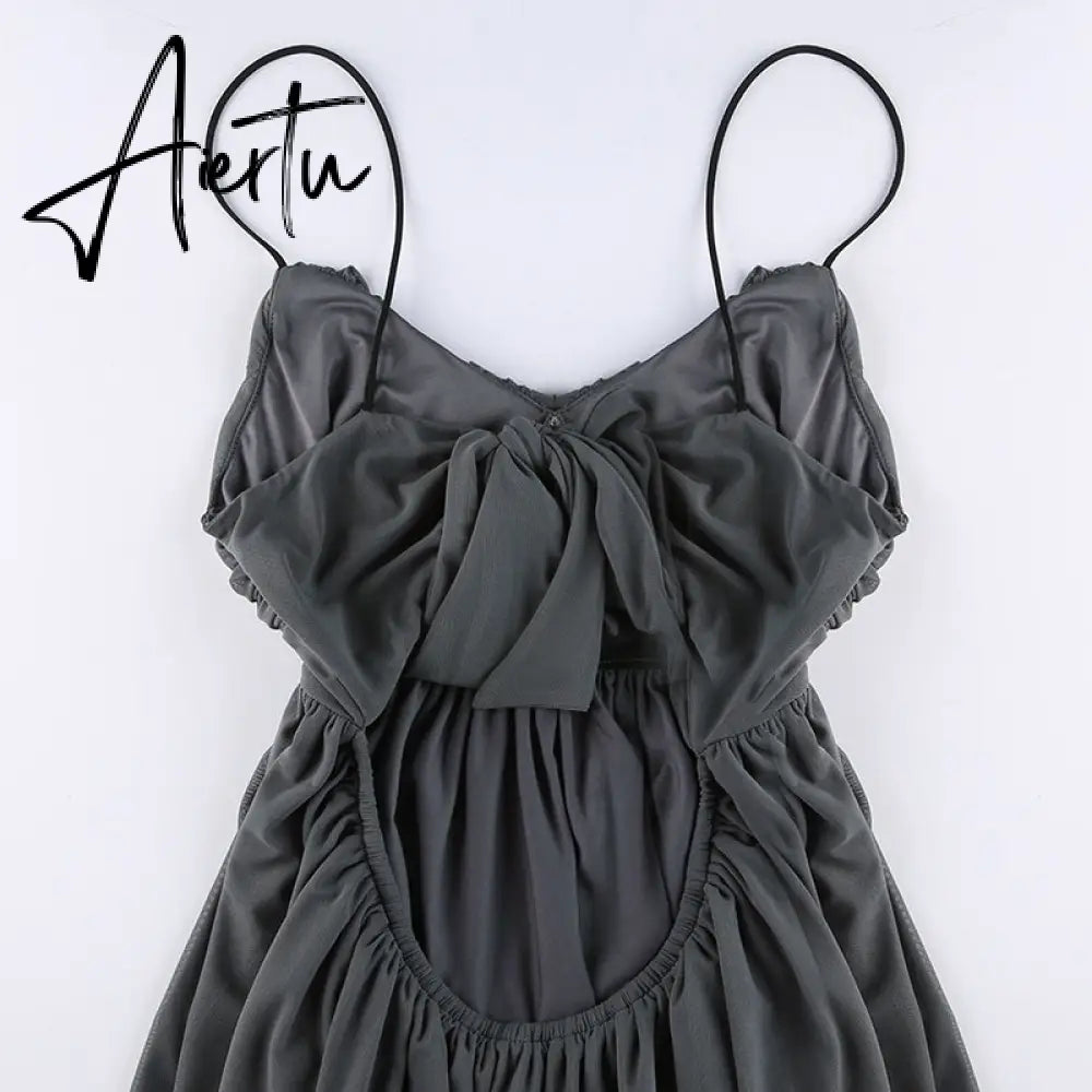 Aiertu Patchwork Lace Cute Y2K Chiffon Dresses Women Square Collar Elegant Grunge Fairycore Clothes Ruffles Short A Line Dress Aiertu