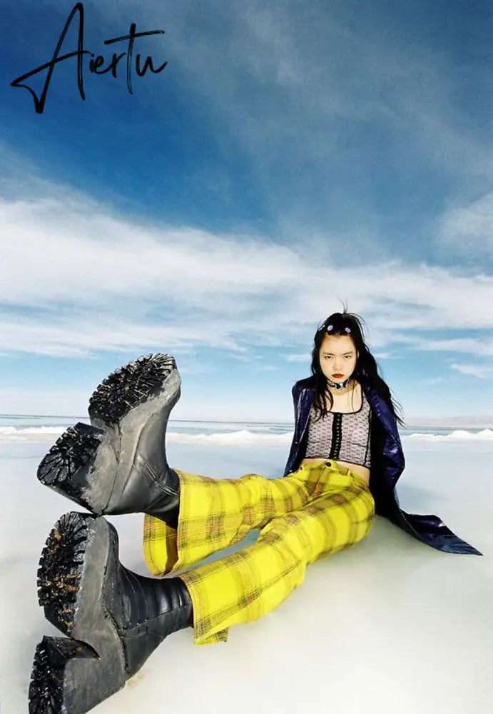 Aiertu Platform Ankle Boots Shoes For Women Goth Gothic Fashion Mid Calf Ankle Women's Boots Female  Winter Brand INS Free Shipping Aiertu