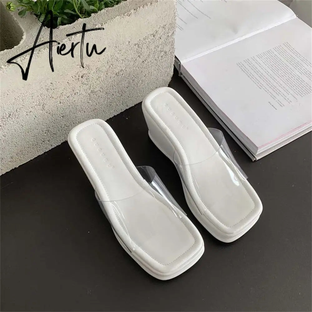 Aiertu Platform Plus Size Women Shoes New Sexy Transparent High-heeled Female Summer Sandals Colorful Sole Sandalias Mujer Aiertu