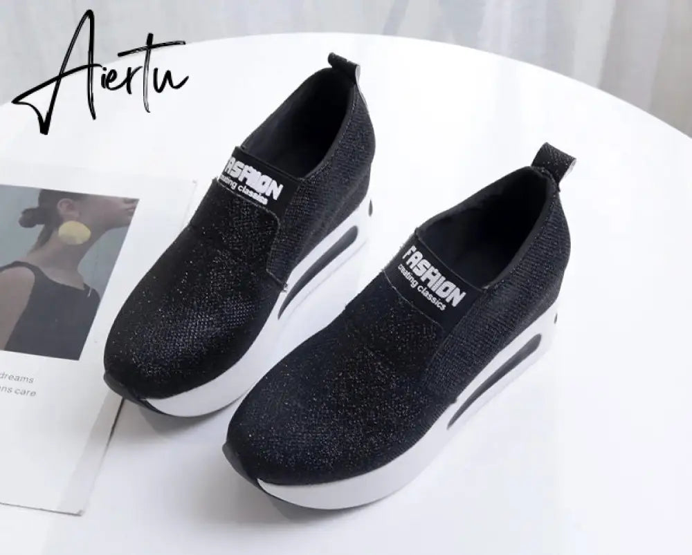 Aiertu platform shoes Flat Shoes women Slip On Casual Platform Shoes women winter women's casual shoes leather shoes slip on sneakers Aiertu