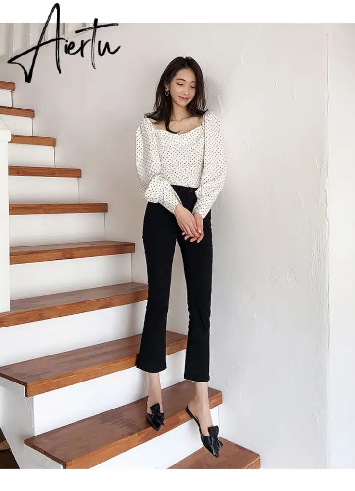 Aiertu  Pointed flat bow slippers women summer wear Baotou half slippers new fashion lazy sandals women's shoes Aiertu