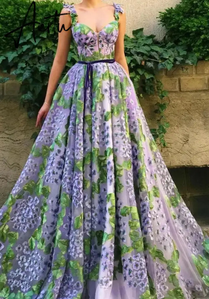 Aiertu Popular Flower Long Celebrity Dresses 2019 Sweetheart Summer Beach Prom Party Dress With Sashes Women Evening Gowns Custom Aiertu