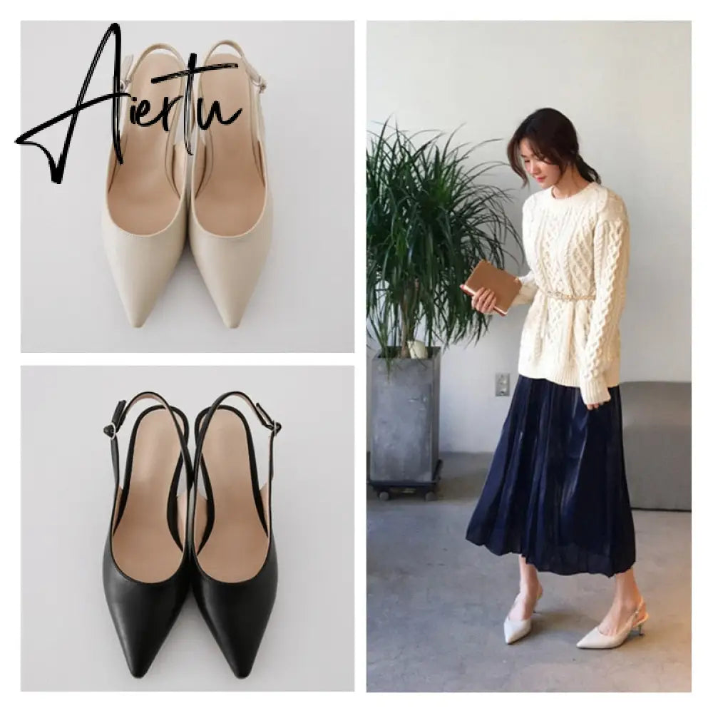 Aiertu PUMPS 6CM/8CM/10CM Autumn popular women's shoes new high heels stiletto hollow pointed Korean fashion autumn shoes Aiertu