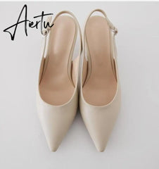 Aiertu PUMPS 6CM/8CM/10CM Autumn popular women's shoes new high heels stiletto hollow pointed Korean fashion autumn shoes Aiertu