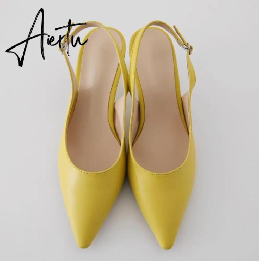 Aiertu PUMPS 6CM/8CM/10CM Autumn popular women's shoes new high heels stiletto hollow pointed Korean fashion autumn shoes Aiertu