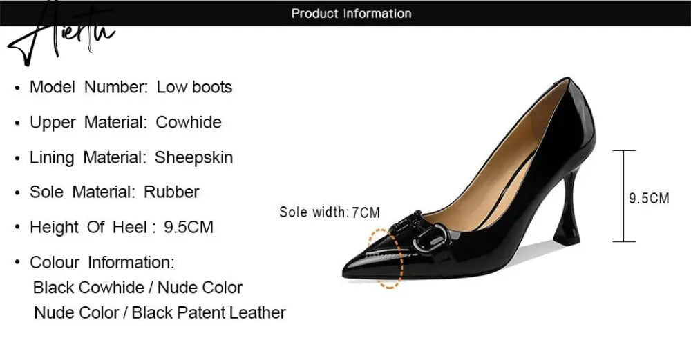 Aiertu  Pumps Women Genuine Leather Pointed Toe Emerald Green Stiletto High Heels Spring Bride Shoes Party Wedding Shoes Aiertu