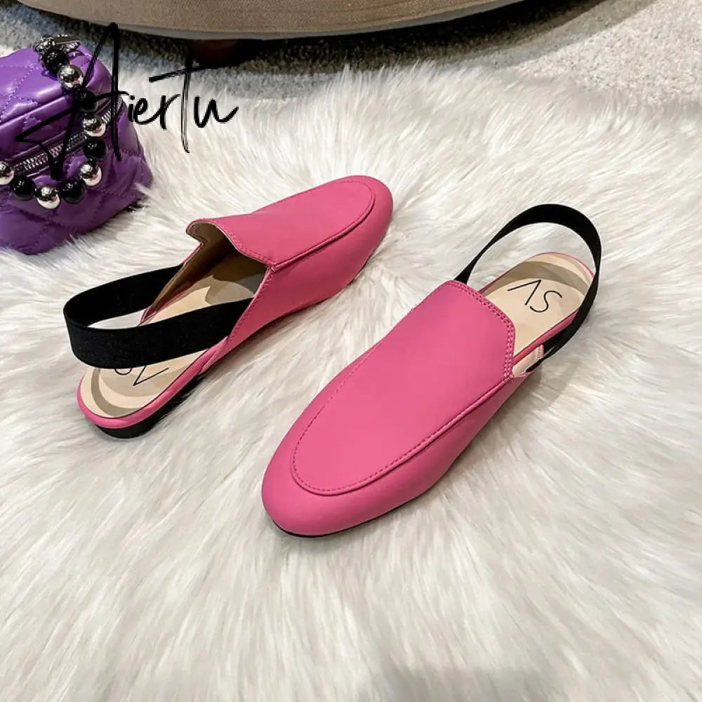 Aiertu  Rear elastic belt half slippers women summer wear Muller shoes new flat sandals Aiertu