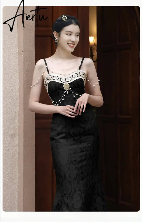 Aiertu Runway Woman Dress Backless Embroidery Vintage Sleeveless Sexy Beach Boho Lace Party Sundress Women Summer Maxi Vestido Aiertu