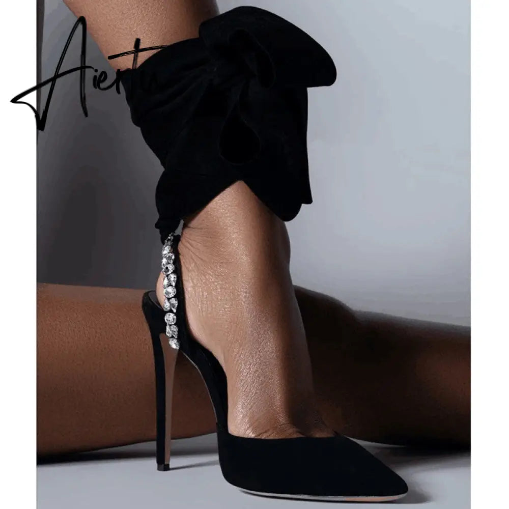 Aiertu  Sandals Woman Summer Ladies Shoes Elegant High Heels Stiletto Sandals Pointed Toe Crystal Wedding Shoes Luxury Women Pumps Aiertu