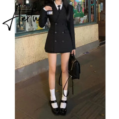 Aiertu Sets for Women 2 Pieces Autumn Suit Coat Waist Slim Fit Suit Wrap Hip Skirt Sets Shirt Elegant Women's Sets Temperament Korea Aiertu