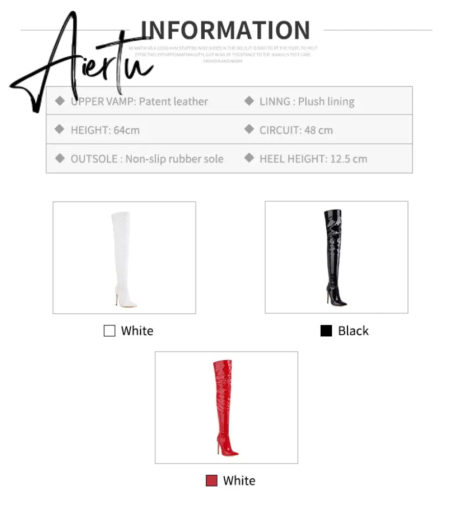 Aiertu Sexy Over The Knee Boots Women High Heels Shoes Soft Leather Autumn Winter Knight Boots Oversized Aiertu
