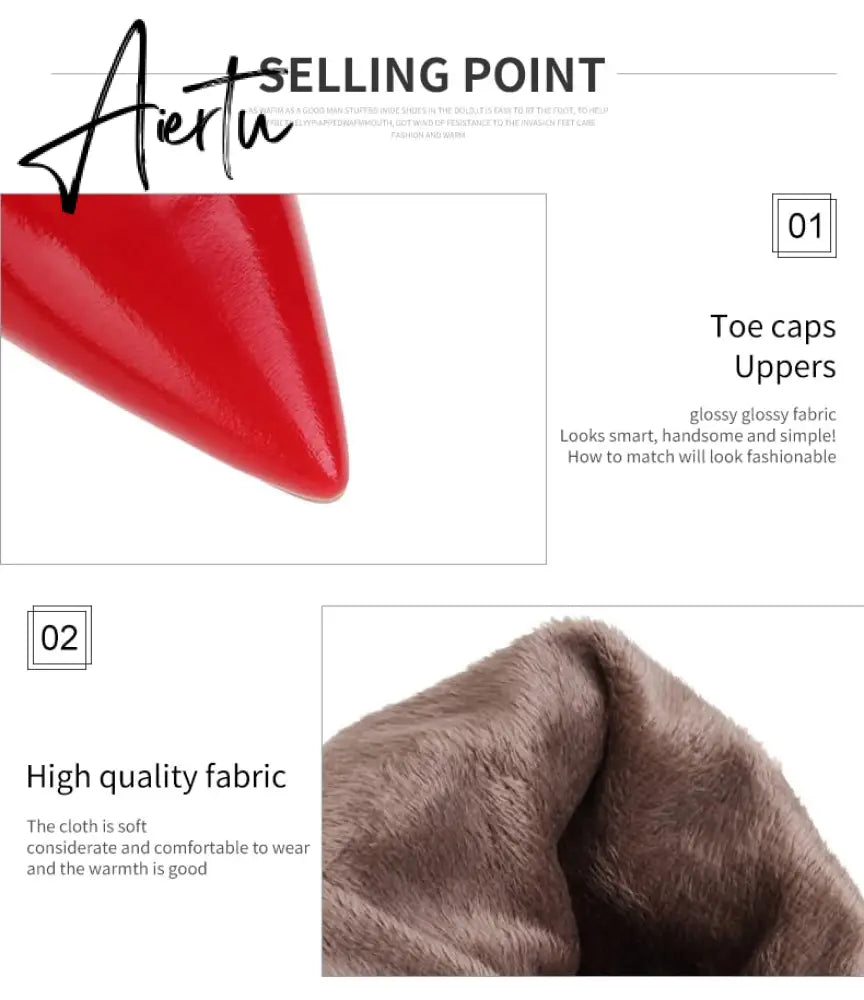 Aiertu Sexy Over The Knee Boots Women High Heels Shoes Soft Leather Autumn Winter Knight Boots Oversized Aiertu