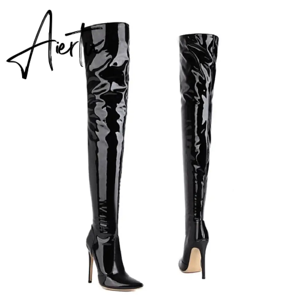 Aiertu Sexy Over The Knee Boots Women High Heels Shoes Soft Leather Autumn Winter Knight Boots Oversized Aiertu