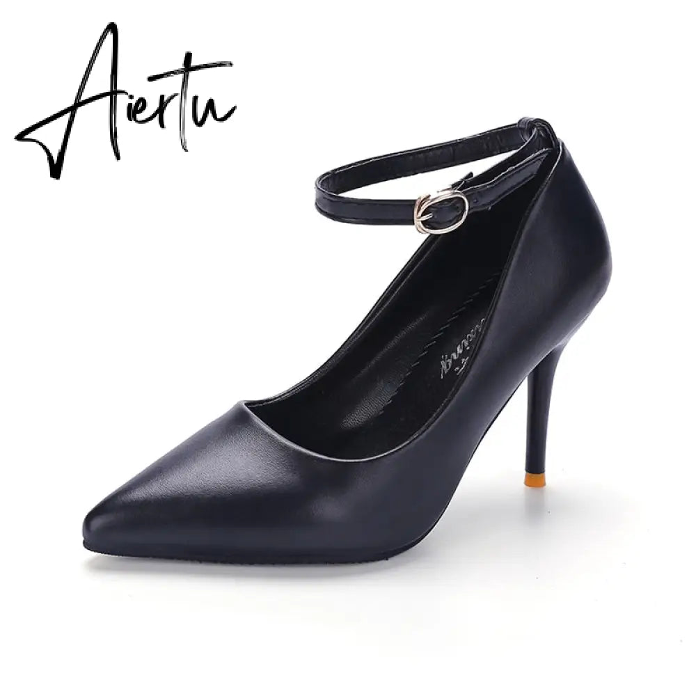 Aiertu Sexy Women Dress Pumps Wedding Fetish Shoe 16CM High Heels Peep toe Platform Patent Leather Nighclub Shoes Women Black Pumps Aiertu