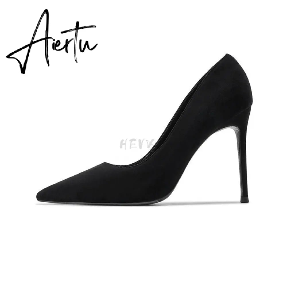 Aiertu Sexy Women Pumps Spring/Autumn High heels Pointed Toe black Wedding Shoes Sexy High Heel shoes for Women Pumps Aiertu