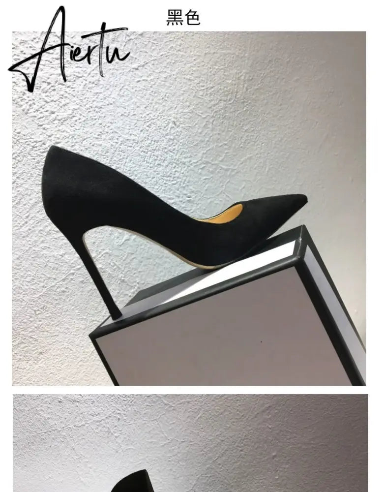 Aiertu Sexy Women Pumps Spring/Autumn High heels Pointed Toe black Wedding Shoes Sexy High Heel shoes for Women Pumps Aiertu