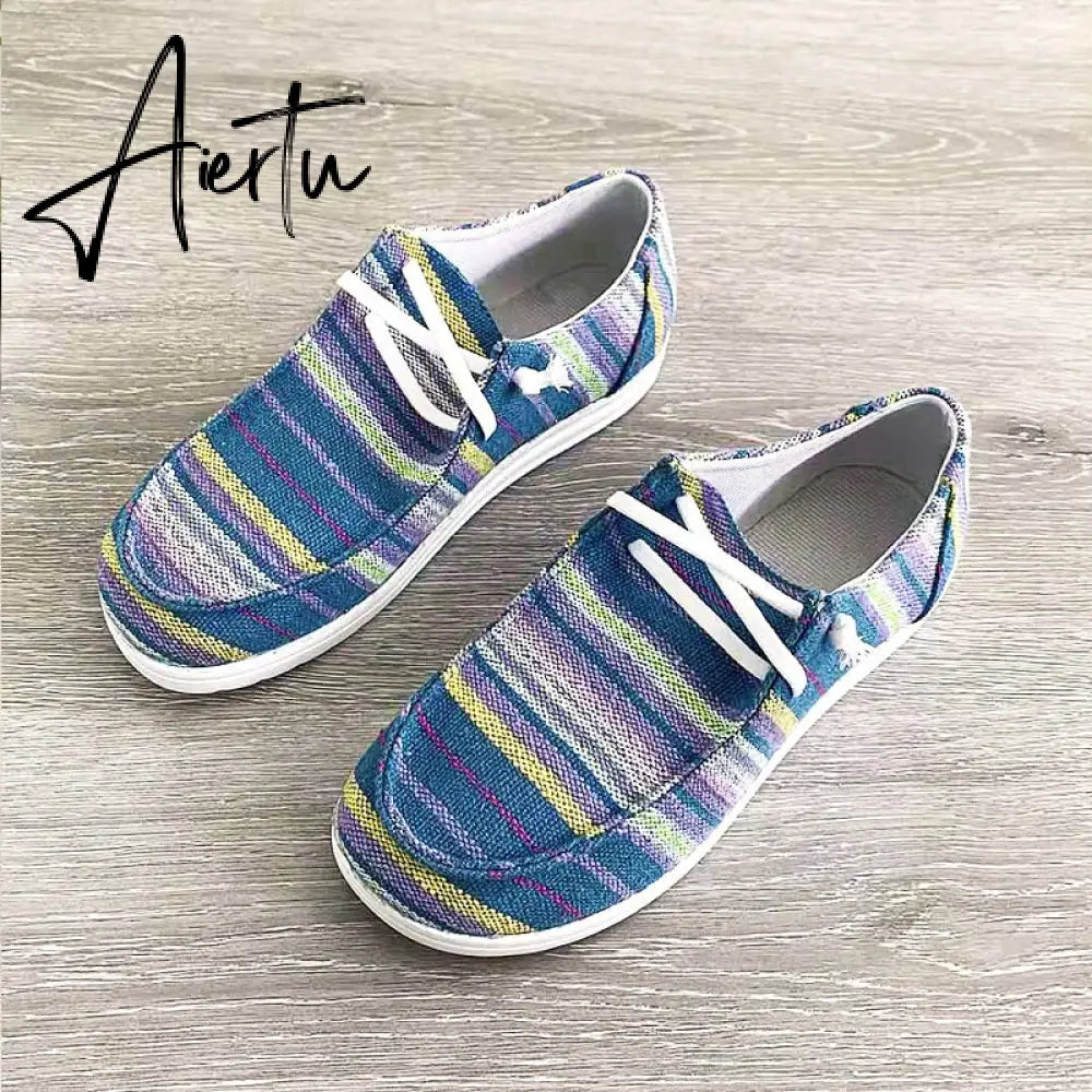 Aiertu Shoes Women Comfortable Flat Slip On Mujer Zapatillas Summer Vulcanize Canvas Sneakers Mocassin Female Aiertu