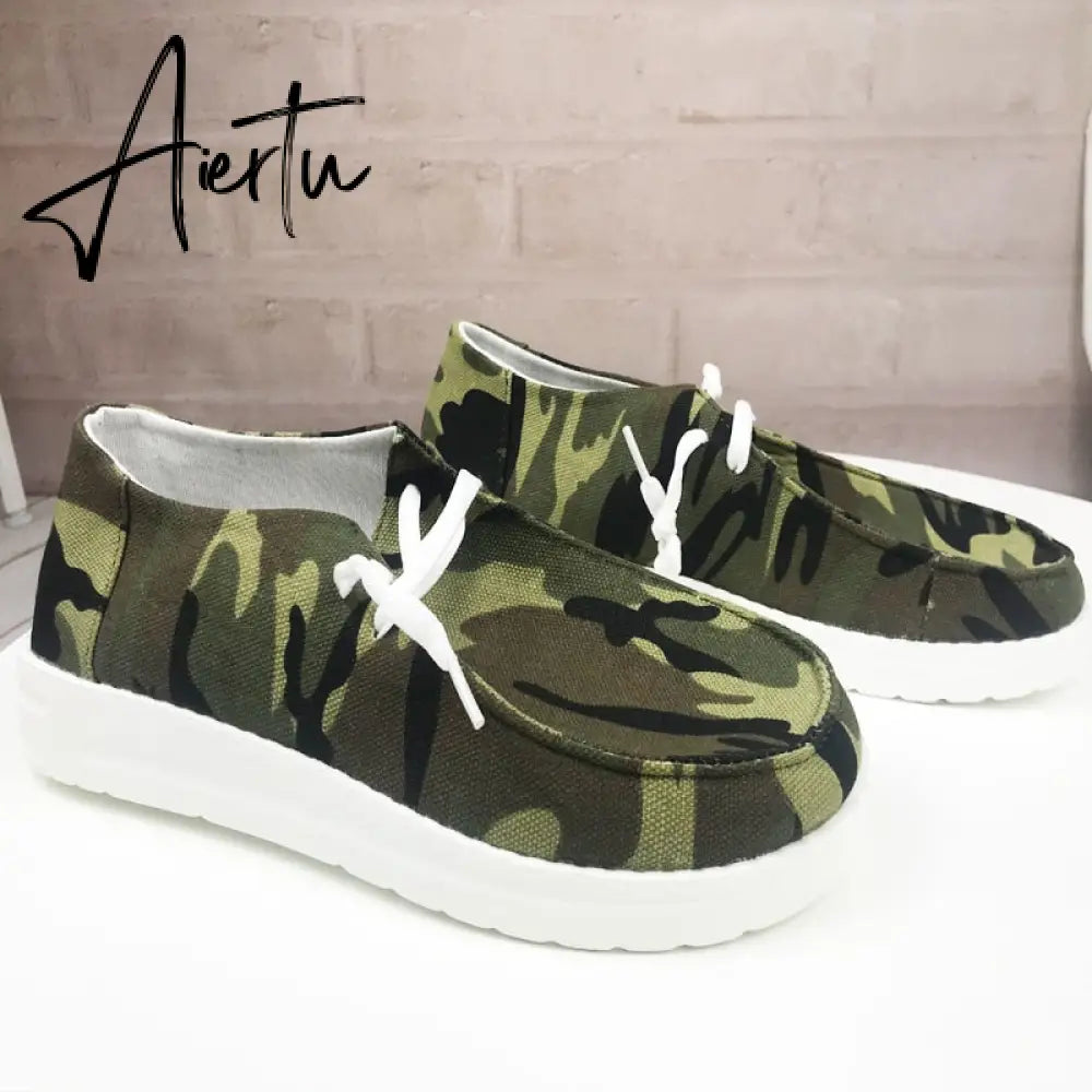 Aiertu Shoes Women Comfortable Flat Slip On Mujer Zapatillas Summer Vulcanize Canvas Sneakers Mocassin Female Aiertu