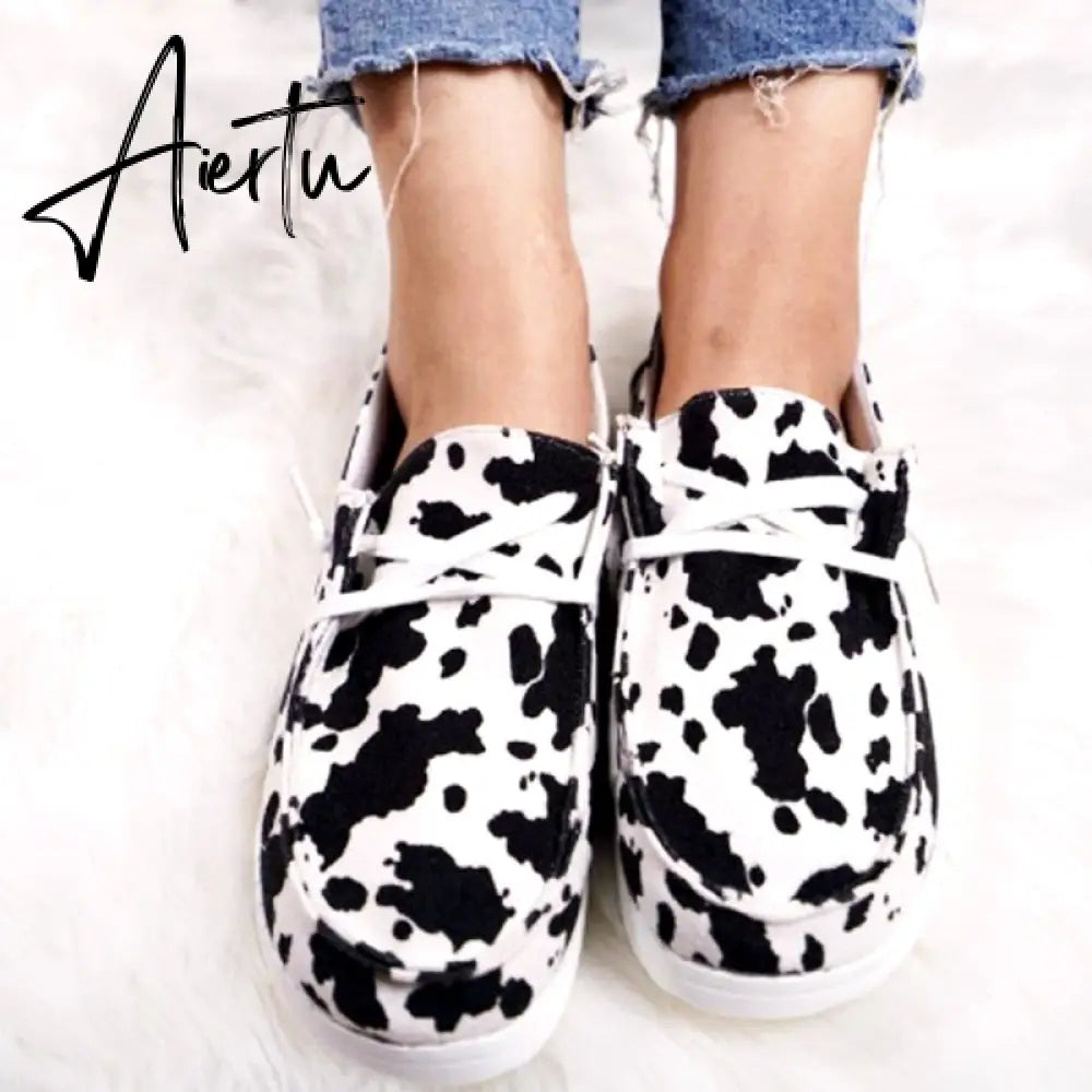 Aiertu Shoes Women Comfortable Flat Slip On Mujer Zapatillas Summer Vulcanize Canvas Sneakers Mocassin Female Aiertu