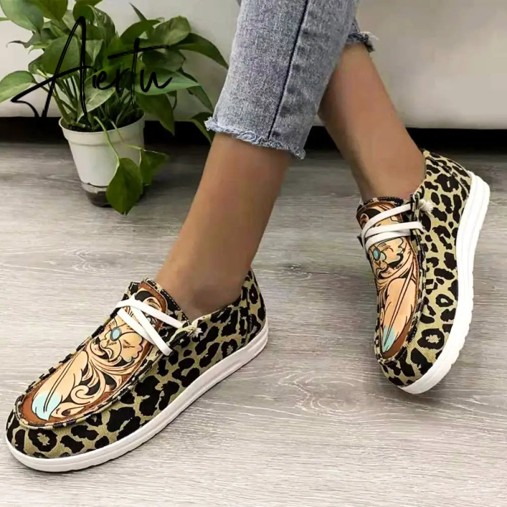 Aiertu Shoes Women Comfortable Flat Slip On Mujer Zapatillas Summer Vulcanize Canvas Sneakers Mocassin Female Aiertu
